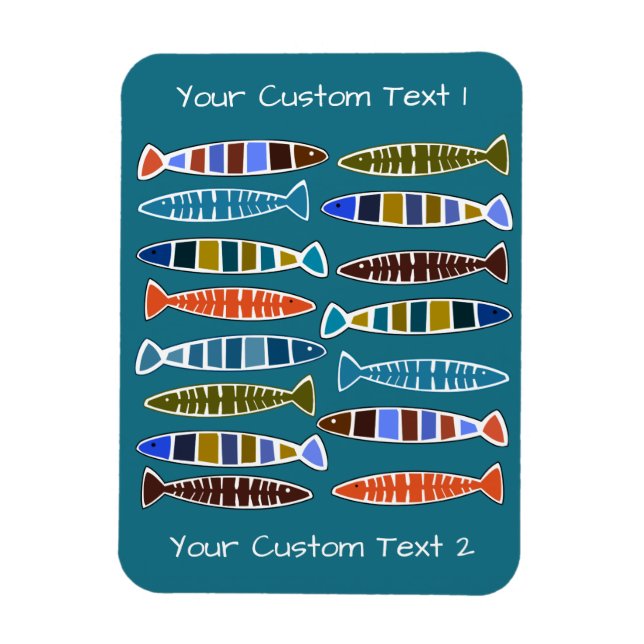 Magnet Flexible Motif de poisson texte personnalisé et aimant coul (Vertical)