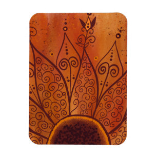 Magnet Flexible Motif de tournesol Abstrait