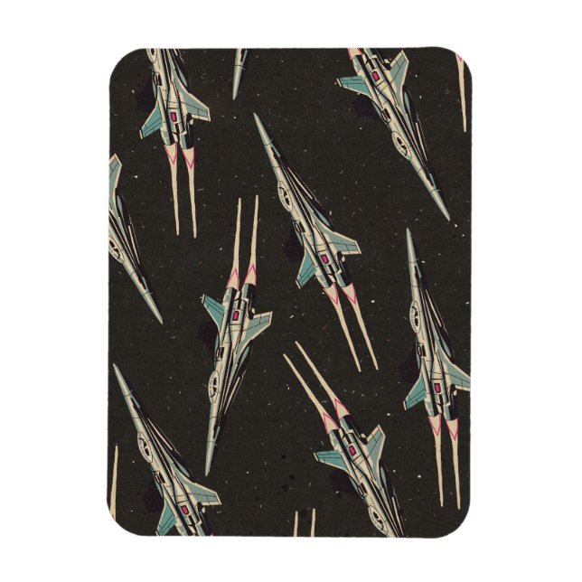 Magnet Flexible motif de vaisseau spatial vintage (Vertical)