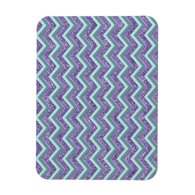 Magnet Flexible Motif de verre Amethyst Zigzag (Vertical)