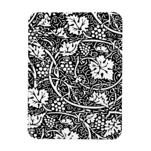 Magnet Flexible Motif de vigne de raisin noir et blanc de William