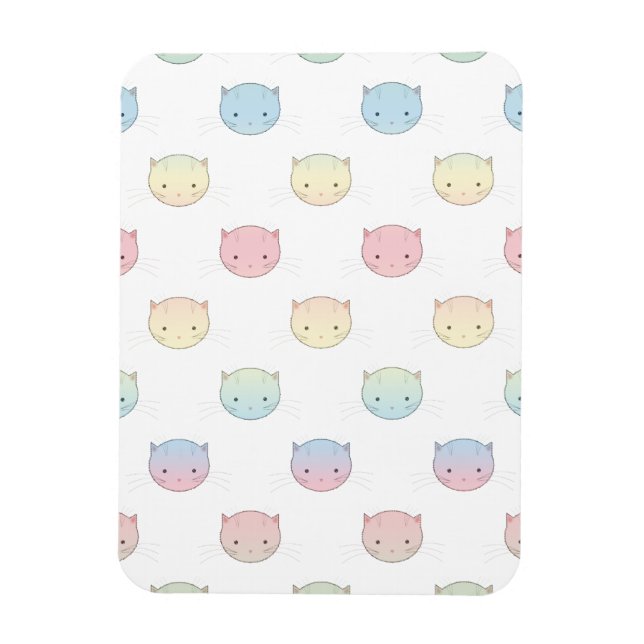 Magnet Flexible Motif de visages de chatons pastel mignons (Vertical)