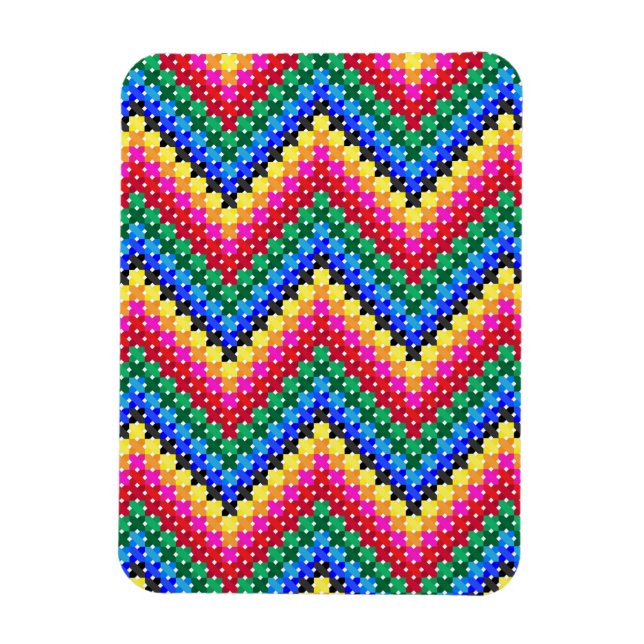 Magnet Flexible Motif de zigzag coloré (Vertical)
