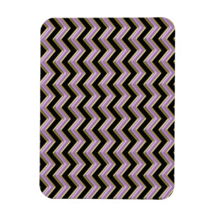 Magnet Flexible Motif de zigzag de noir d'or d'améthyste