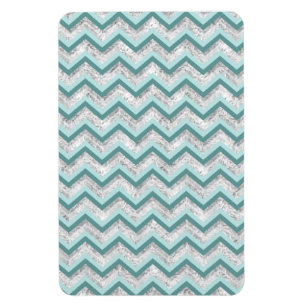 Magnet Flexible Motif de zigzag turquoise et en cristal