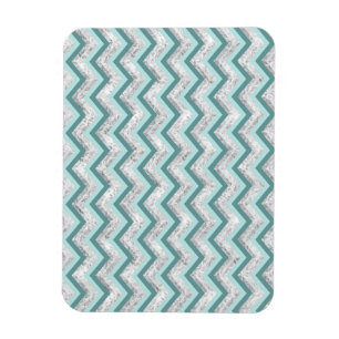 Magnet Flexible Motif de zigzag turquoise et en cristal