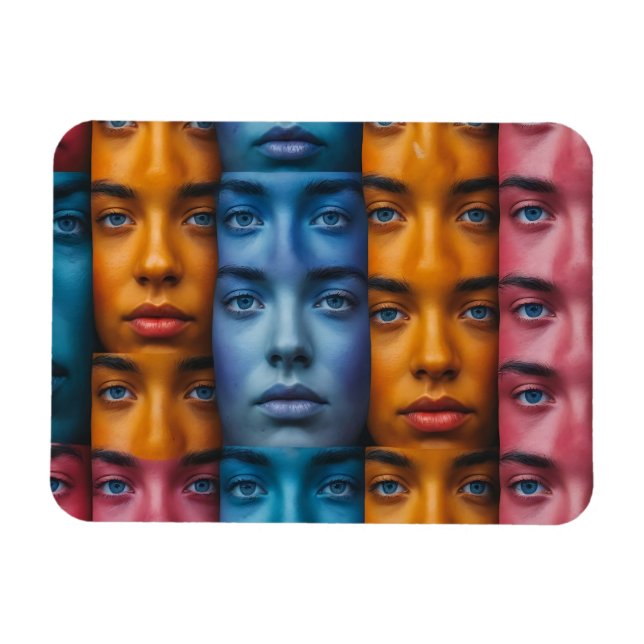 Magnet Flexible Motif des faces colorées (Horizontal)