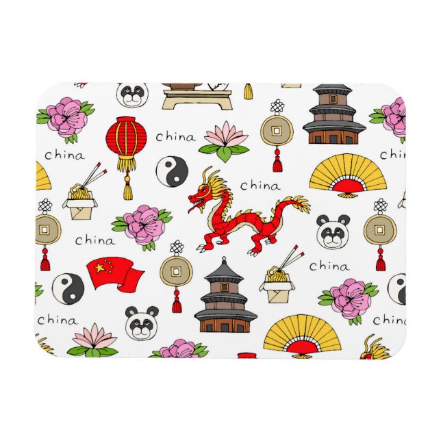 Magnet Flexible Motif des symboles chinois (Horizontal)