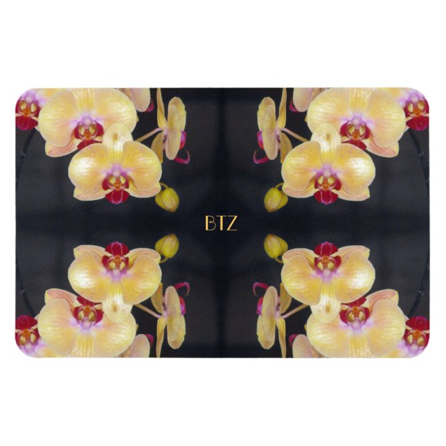 Magnet Flexible Motif d'orchidée jaune (Horizontal)