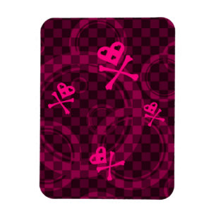 Magnet Flexible Motif Emo Rose Avec Cercles
