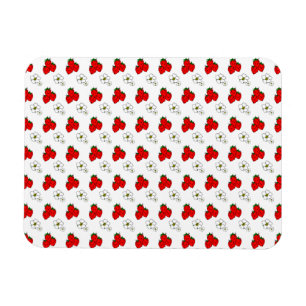 Magnet Flexible Motif Fleur et Fraise Rouge Rétro