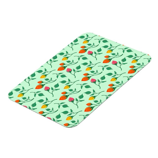 Magnet Flexible Motif floral avec fleurs roses colorées (Côté Gauche)