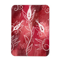 Motif Floral Rouge Et Blanc