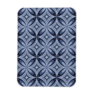 Magnet Flexible Motif géométrique bleu de style rétro
