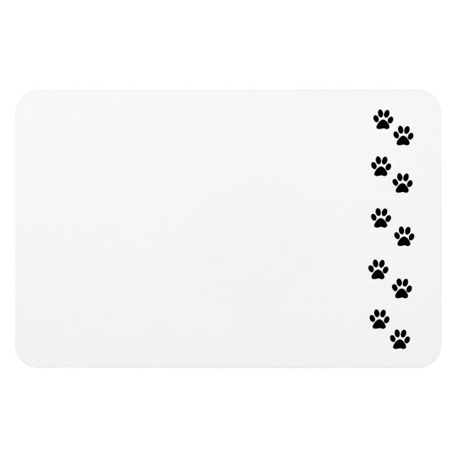 Magnet Flexible Motif mâle, pattes de chien, Empreintes de pattes, (Horizontal)