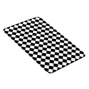 Magnet Flexible Motif noir blanc Diamond Check