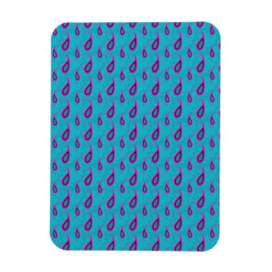 Magnet Flexible Motif Peacock et Magenta Paisley