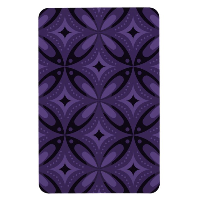 Magnet Flexible Motif Rétro de Couleur Violet Foncé (Vertical)