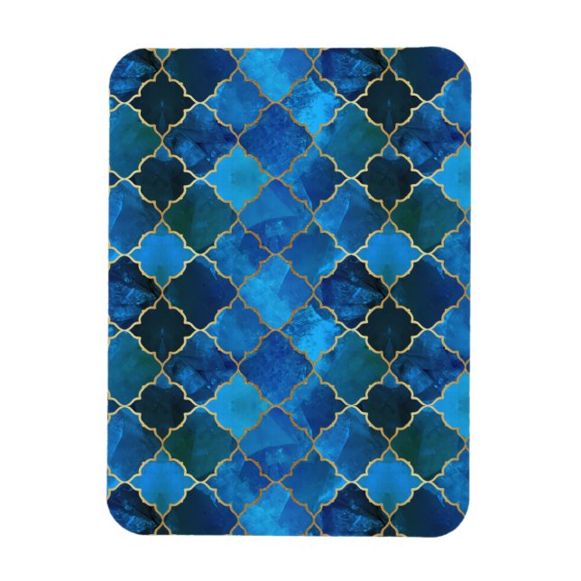 Magnet Flexible Motif Sapphire Gemstone & Gold Marocain Carrelage (Vertical)