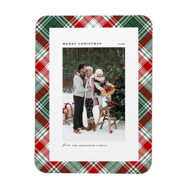 Magnet Flexible Motif vert classique Joyeux Noël photo (Vertical)