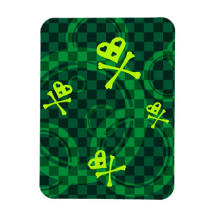 Magnet Flexible Motif vert d'Emo avec des cercles