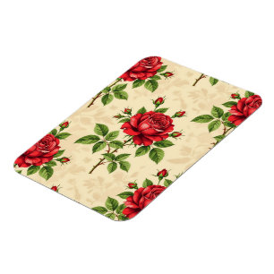 Magnet Flexible Motif vintage de rose rouge