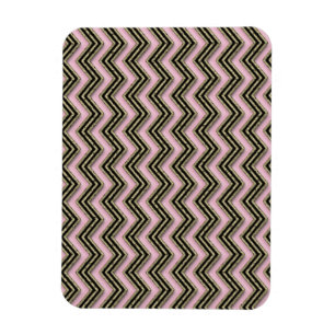 Magnet Flexible Motif Zigzag noir et rose