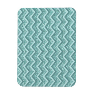 Magnet Flexible Motif ZigZag Parties scintillant Turquoise