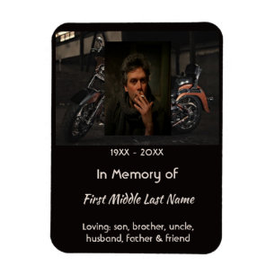 Magnet Flexible Motocycliste chrétien souvenir mémorial