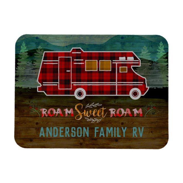 Magnet Flexible Motorhome RV Camper Travel Van Rustic Personalized (Horizontal)