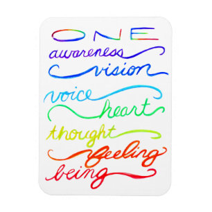 Magnet Flexible Mots arc-en-ciel thématiques chakra inspirants