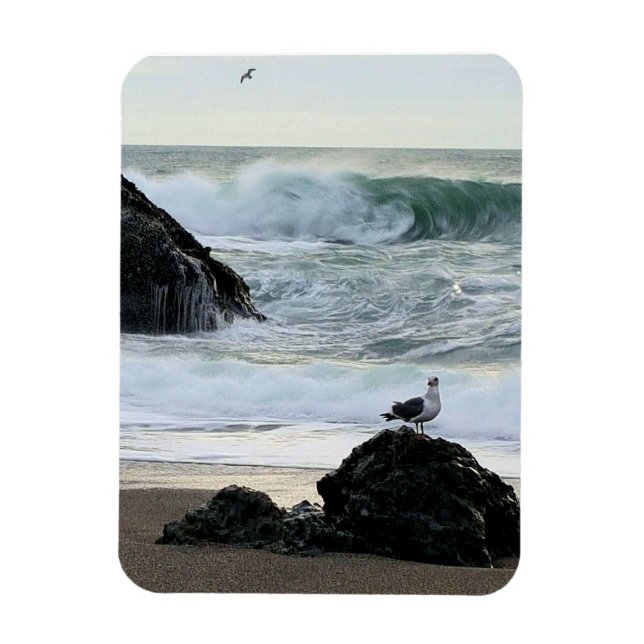 Magnet Flexible Mouette au bord de la mer (Vertical)