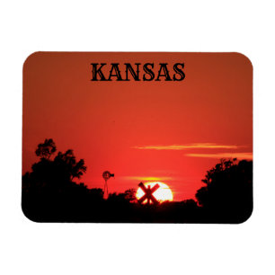 Magnet Flexible Moulin à vent Kansas Red Sunset, aimant