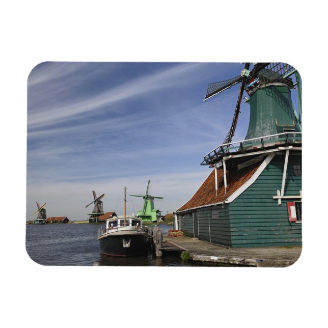 Magnet Flexible Moulin à vent, Zaanse Schans, Hollande, Pays-Bas (Horizontal)