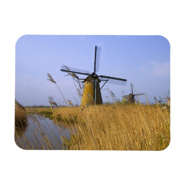 Magnet Flexible Moulins à vent le long du canal à Kinderdijk, 2 (Horizontal)