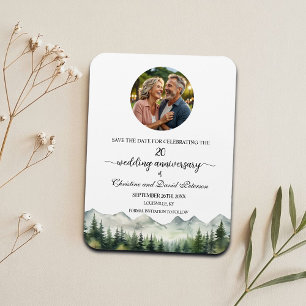 Magnet Flexible Mountain Pine 20 Anniversaire du Mariage Enregistr
