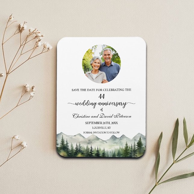 Magnet Flexible Mountain Pine 44 Save the Date Anniversaire de Mar (Créateur téléchargé)