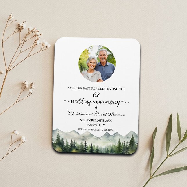 Magnet Flexible Mountain Pine 62 Save the Date Anniversaire de Mar (Créateur téléchargé)
