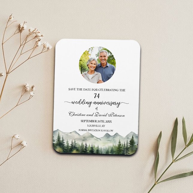 Magnet Flexible Mountain Pine 74 Save the Date Anniversaire de Mar (Créateur téléchargé)