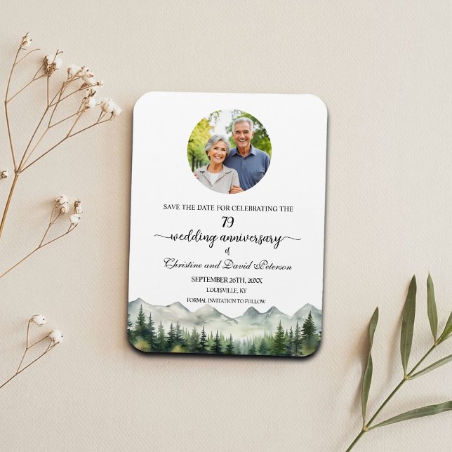 Magnet Flexible Mountain Pine 79 Save the Date Anniversaire de Mar (Créateur téléchargé)