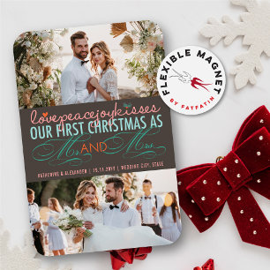 Magnet Flexible Mr And Mrs First Christmas Photo Collage Wedding