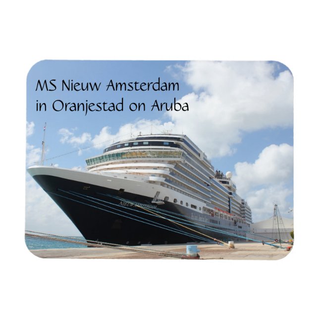 Magnet Flexible MS Nieuw Amsterdam Cruise Ship sur Aruba Caraïbes (Horizontal)