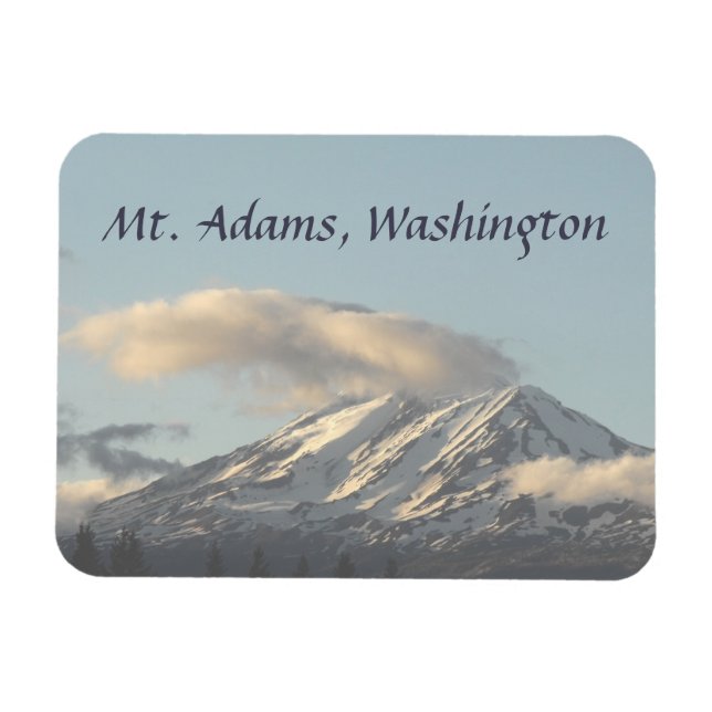 Magnet Flexible Mt Adams, Washington avec photo en nuage (Horizontal)
