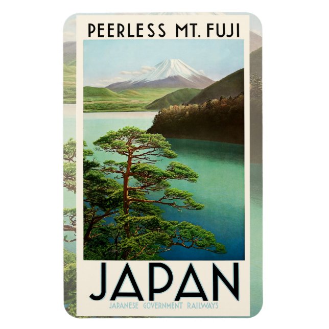 Magnet Flexible Mt Fuji Japon affiche Voyage Art Vintage (Vertical)