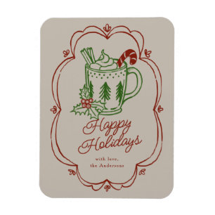 Magnet Flexible Mug à thème de vacances dans des couleurs chaudes
