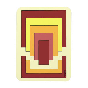 Magnet Flexible Multicolor Abstrait rectangle (style les années 70