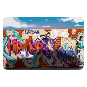 Magnet Flexible Mur de graffitis Hip hop urbains.