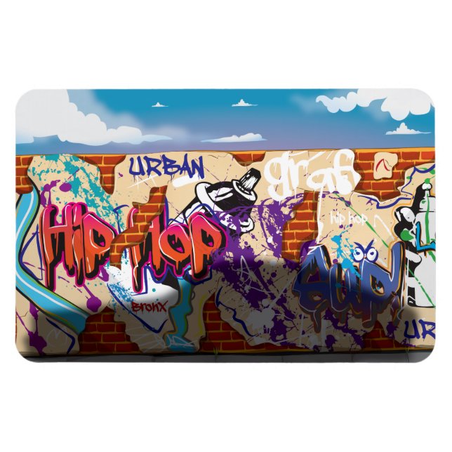 Magnet Flexible Mur de graffitis Hip hop urbains. (Horizontal)