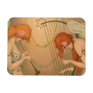 Magnet Flexible Musiciens Anges Musique Ancienne Flûte Harpe