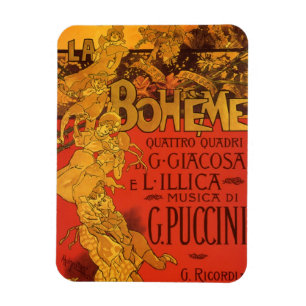 Magnet Flexible Musique Art Nouveau vintage, Opéra de La Bohême, 1
